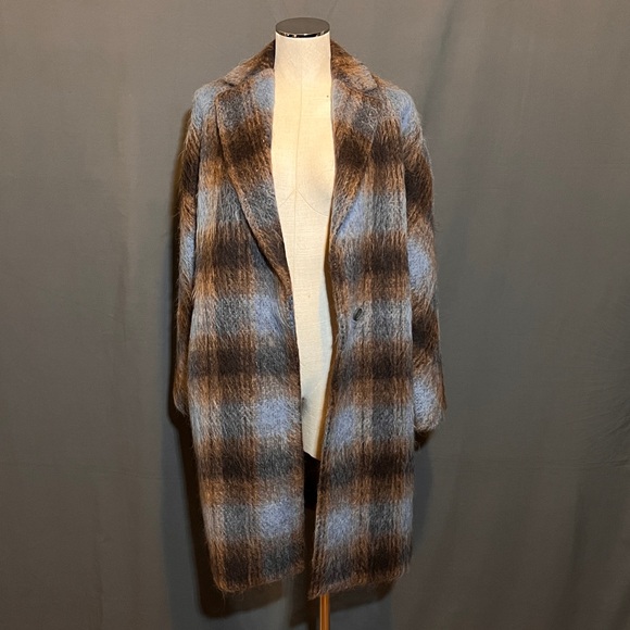 VINCE Mohair Alpaca Wool Blend Plaid - Picture 4 of 15